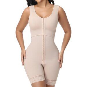 Women's Tan Shapewear Bodysuit Body Shaper Tummy Control Compression Garment